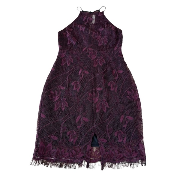ASTR The Label Purple Eyelash Lace Halter Style Illusion Mini Dress Sexy Size Sm - Picture 7 of 11